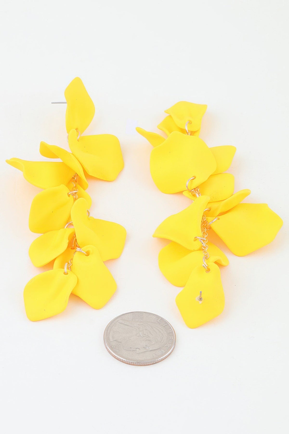 Floral Sculptural Bright Petal Blossom Drop Earrings