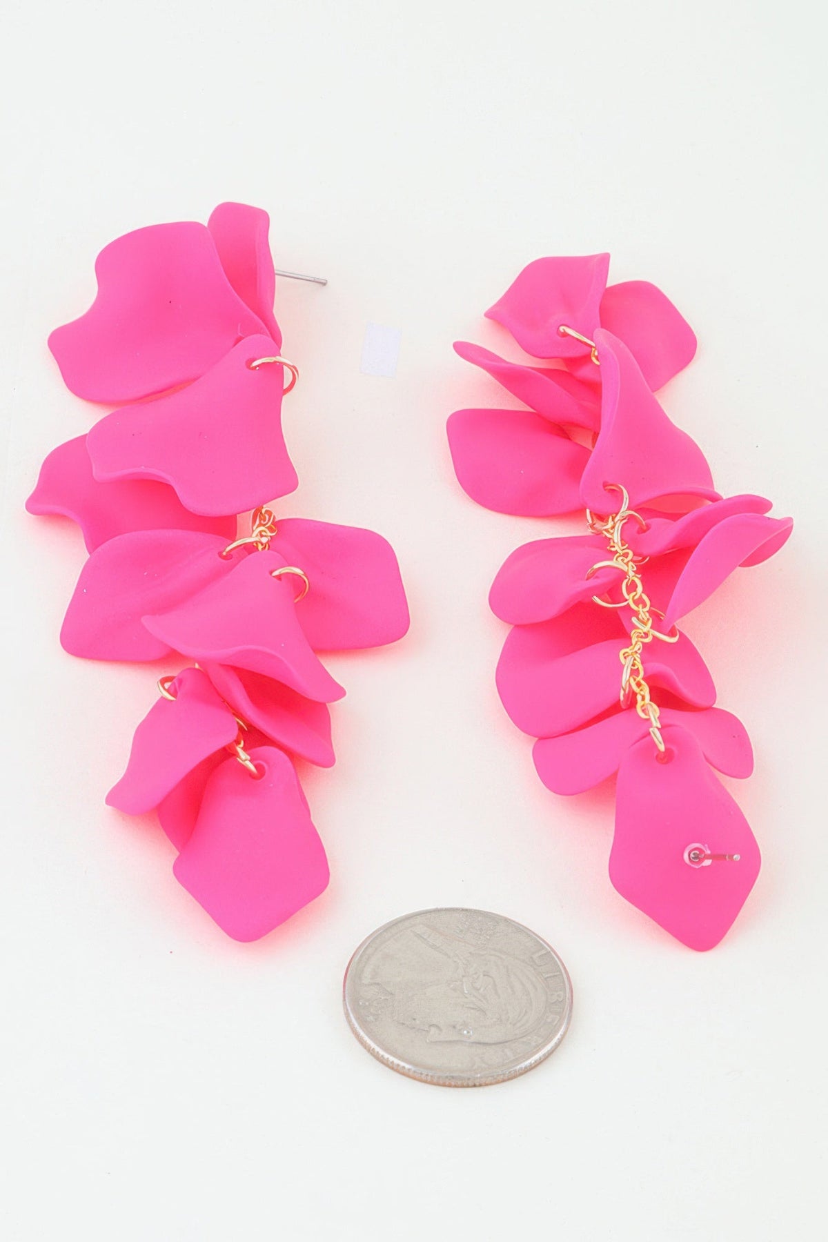 Floral Sculptural Bright Petal Blossom Drop Earrings