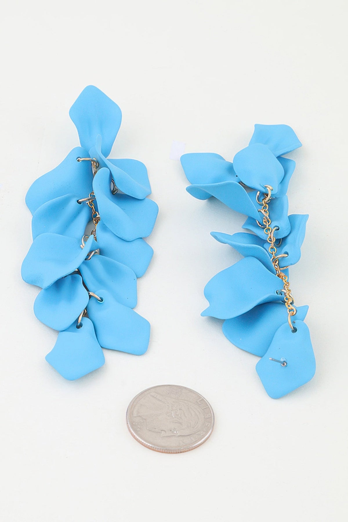 Floral Sculptural Bright Petal Blossom Drop Earrings