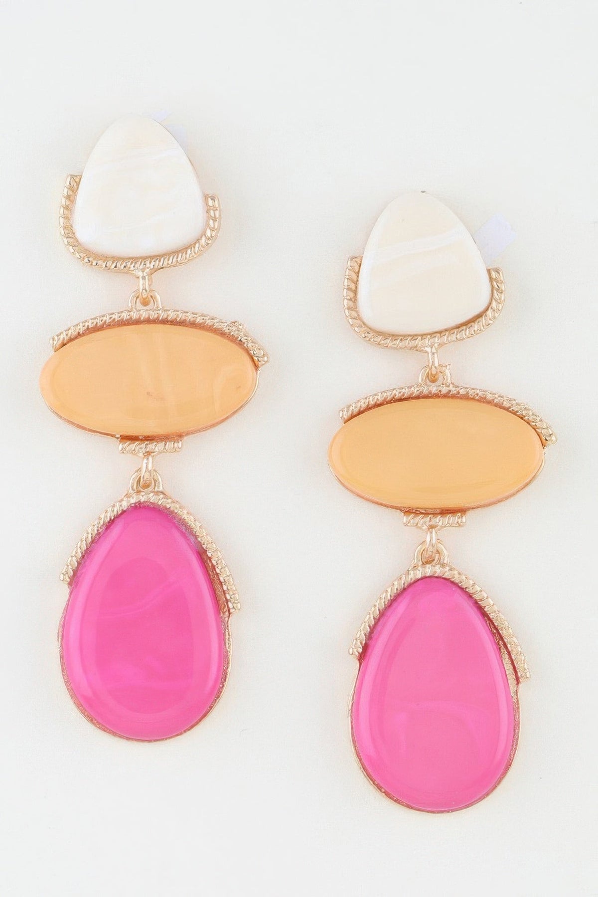 Vintage Cascade Retro Triple Stone Drop Earrings
