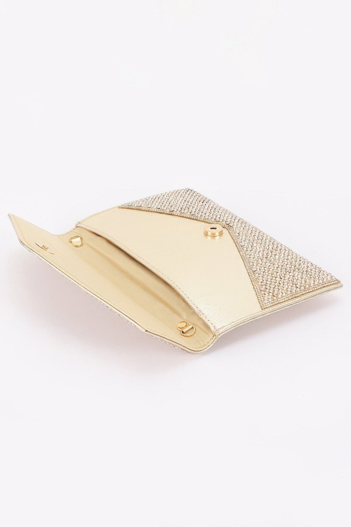 Pearl & Rhinestone Flap Clutch