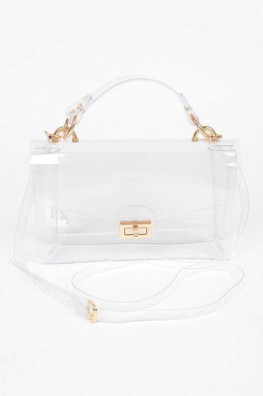Mantova Studded Clear Flap Bag