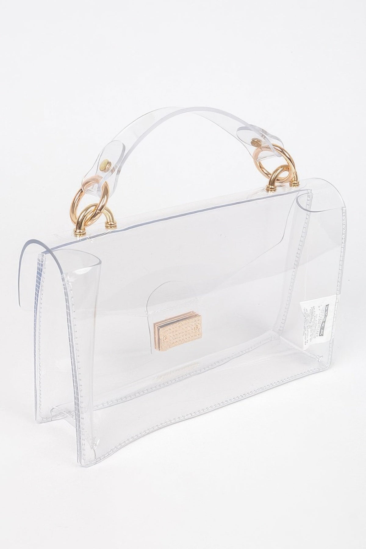 Mantova Studded Clear Flap Bag