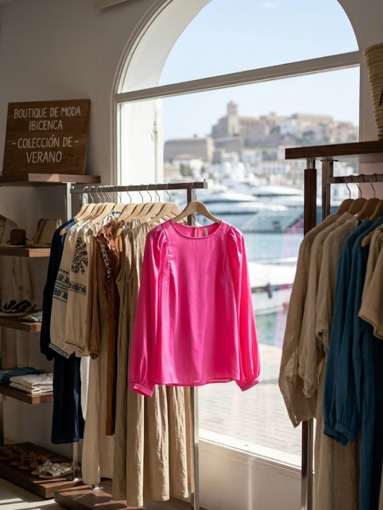 Savannah Hot Pink Puff-Sleeve Blouse
