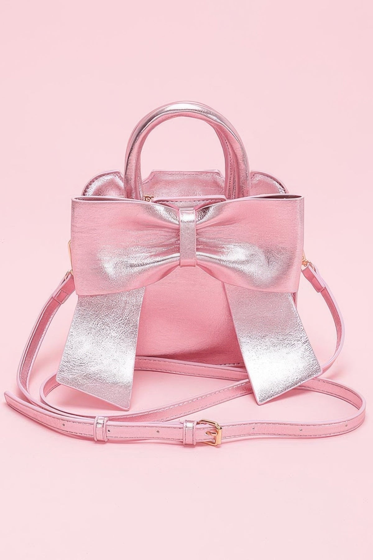Gramercy Metallic Bow Top Handle Clutch