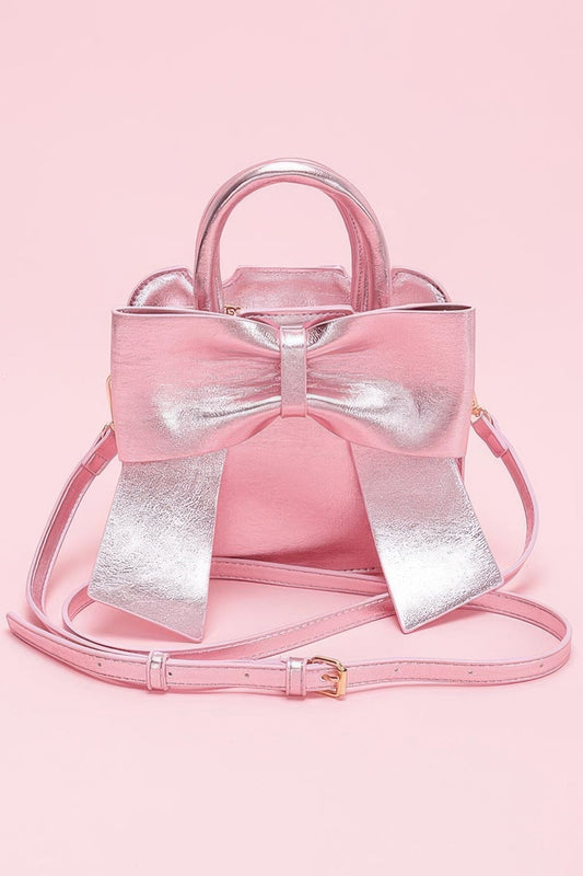 Gramercy Metallic Bow Top Handle Clutch