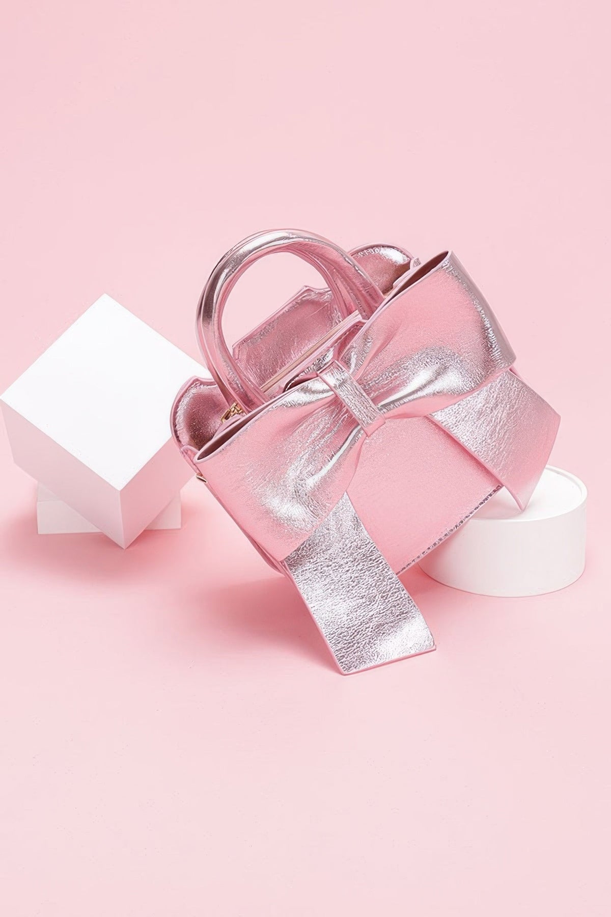 Gramercy Metallic Bow Top Handle Clutch