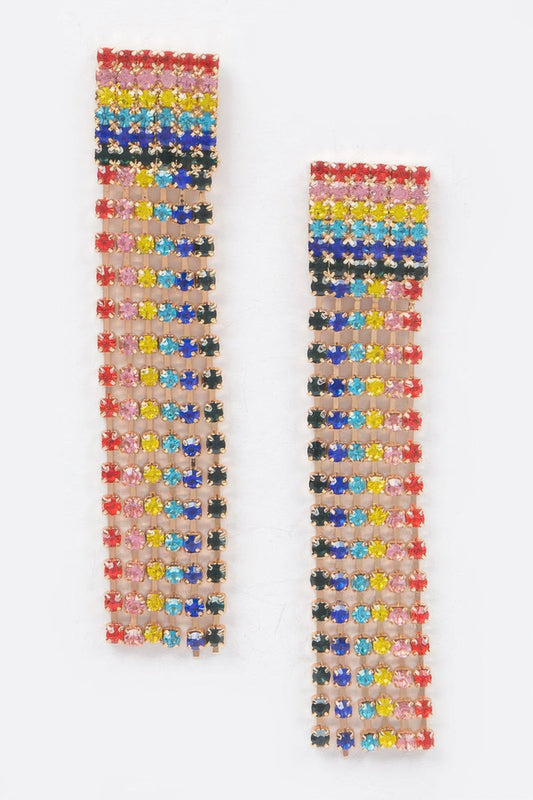 Bastille Rainbow Rhinestone Drop Earrings