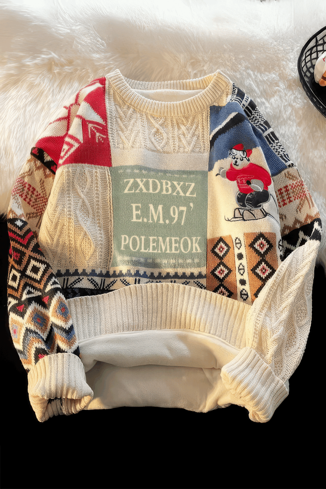 Winter Men’s Heavy Knit Sweater – Fleece Lined, Loose Fit