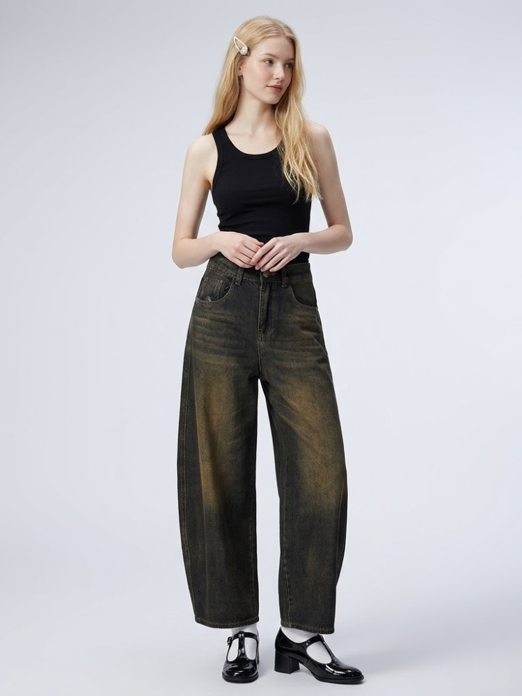 Chelsea Faded Barrel-Leg Jeans