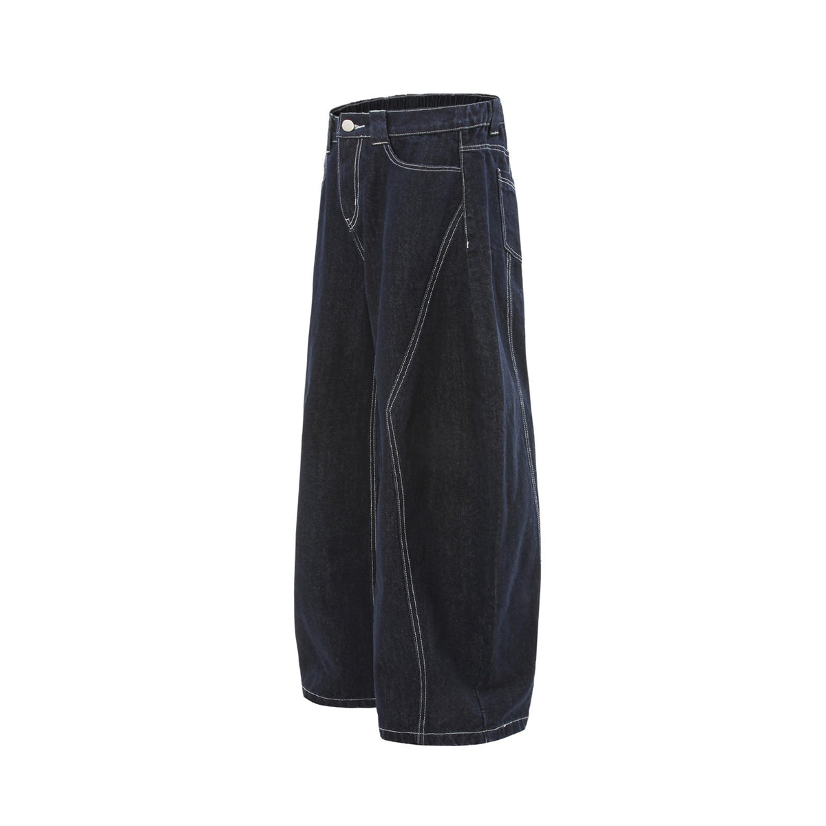 Harlem Contrast-Stitch Barrel Jeans