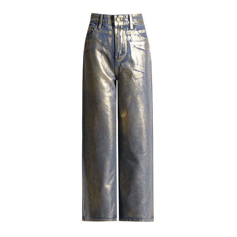 SoHo Gold Foil Metallic Jeans