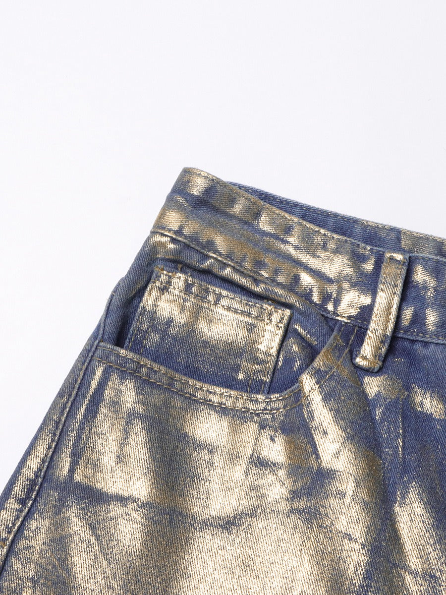 SoHo Gold Foil Metallic Jeans