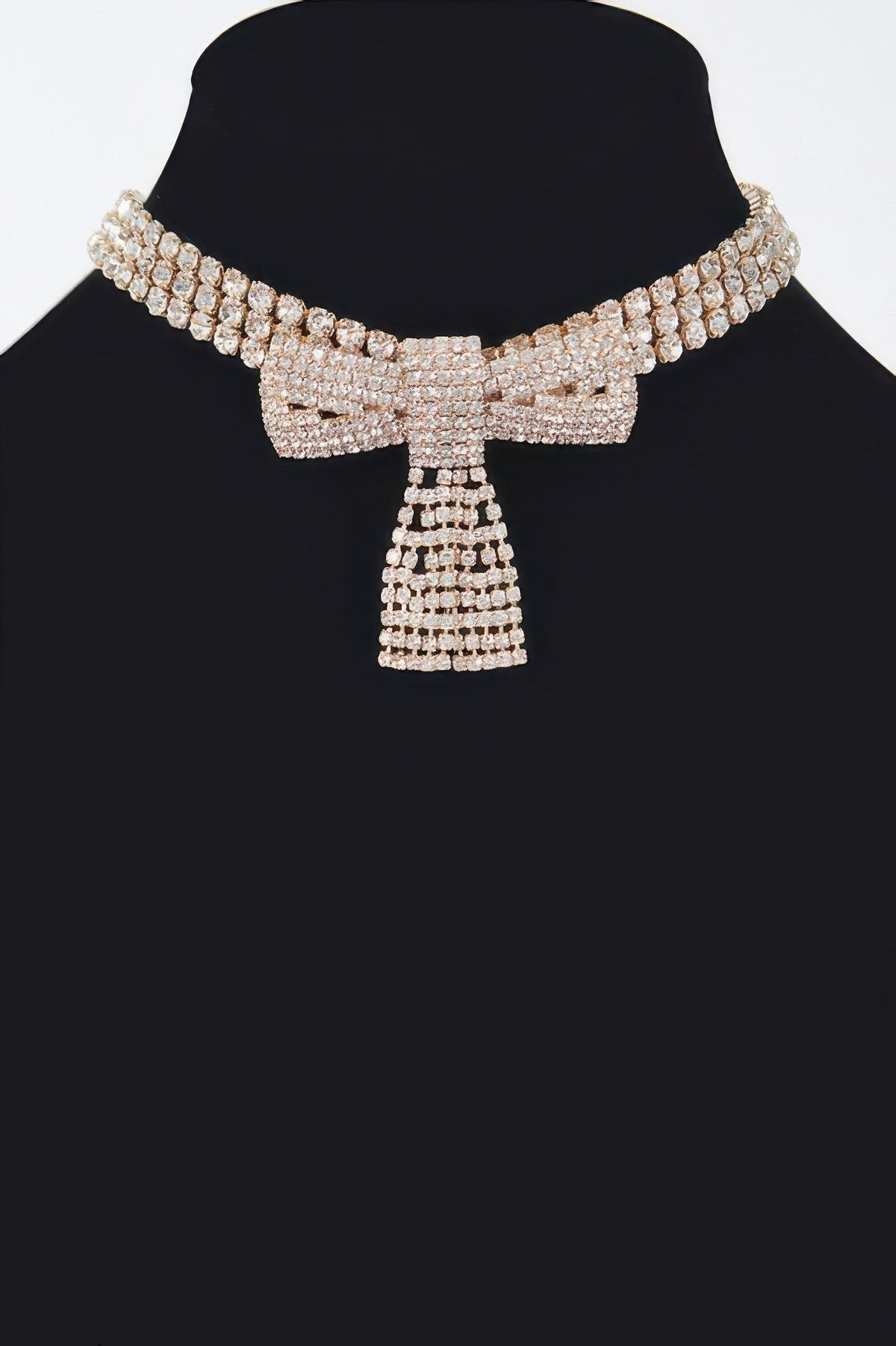 Fifth Ave Rhinestone Ribbon Choker