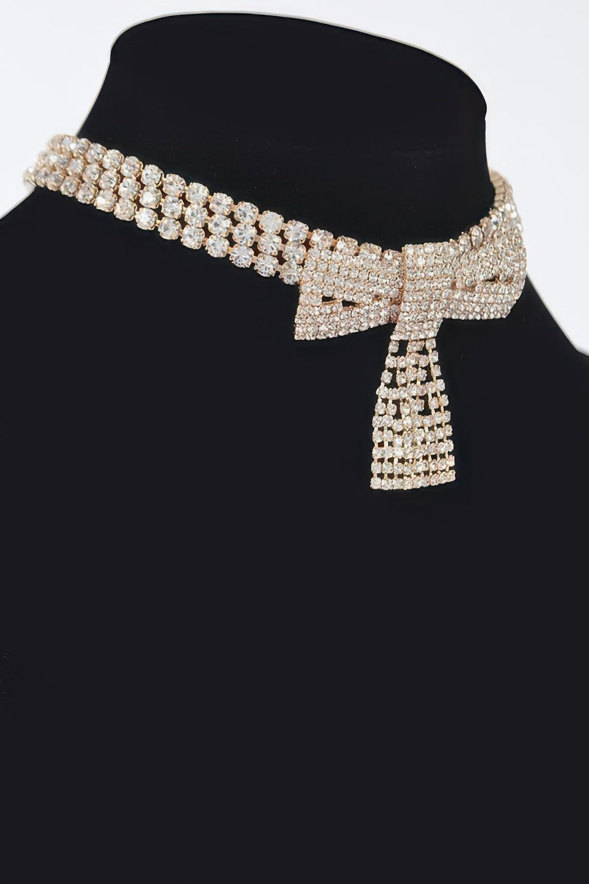 Fifth Ave Rhinestone Ribbon Choker