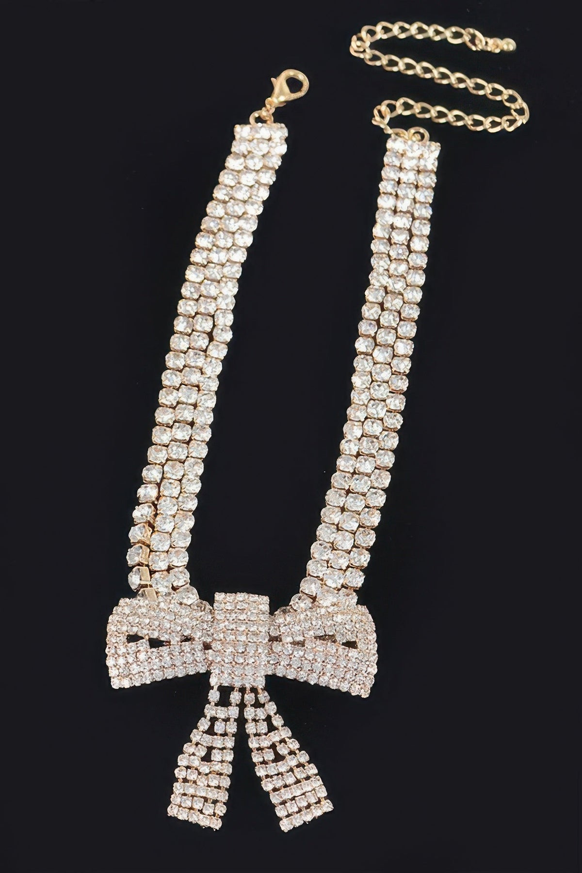 Fifth Ave Rhinestone Ribbon Choker