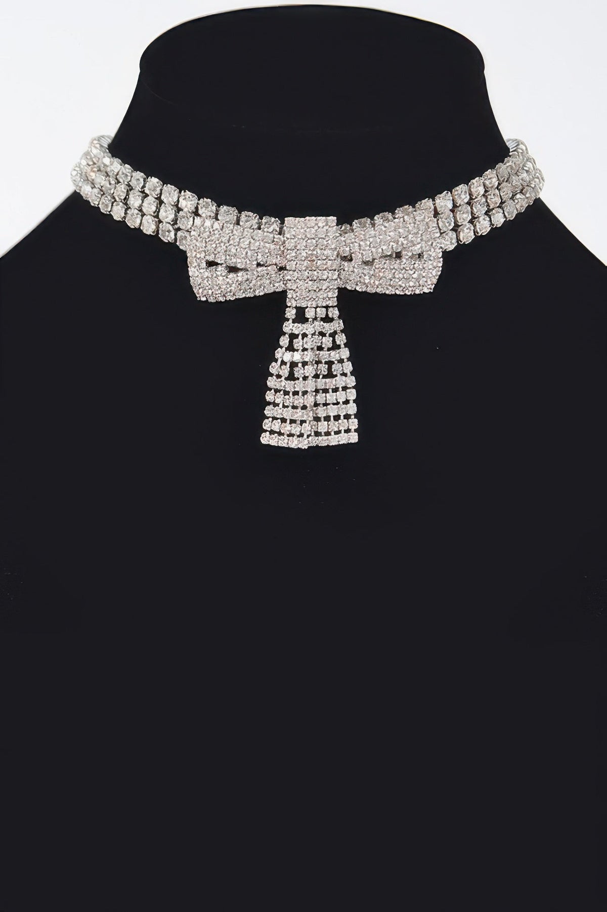 Fifth Ave Rhinestone Ribbon Choker