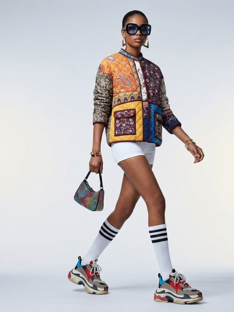 Quilted Jacket in Paisley Floral Patchwork