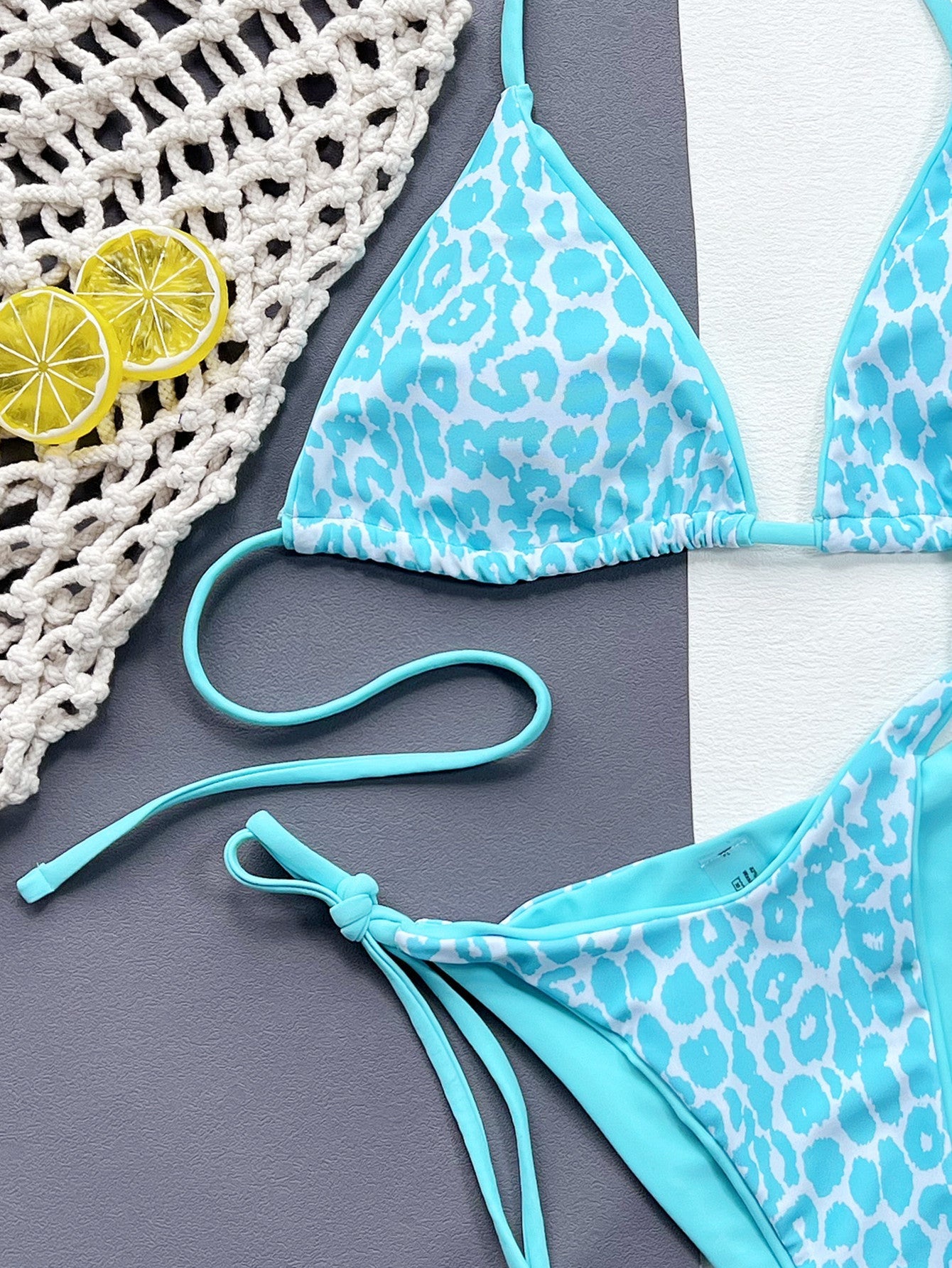 Leopard Print Tie-Side Bikini Set