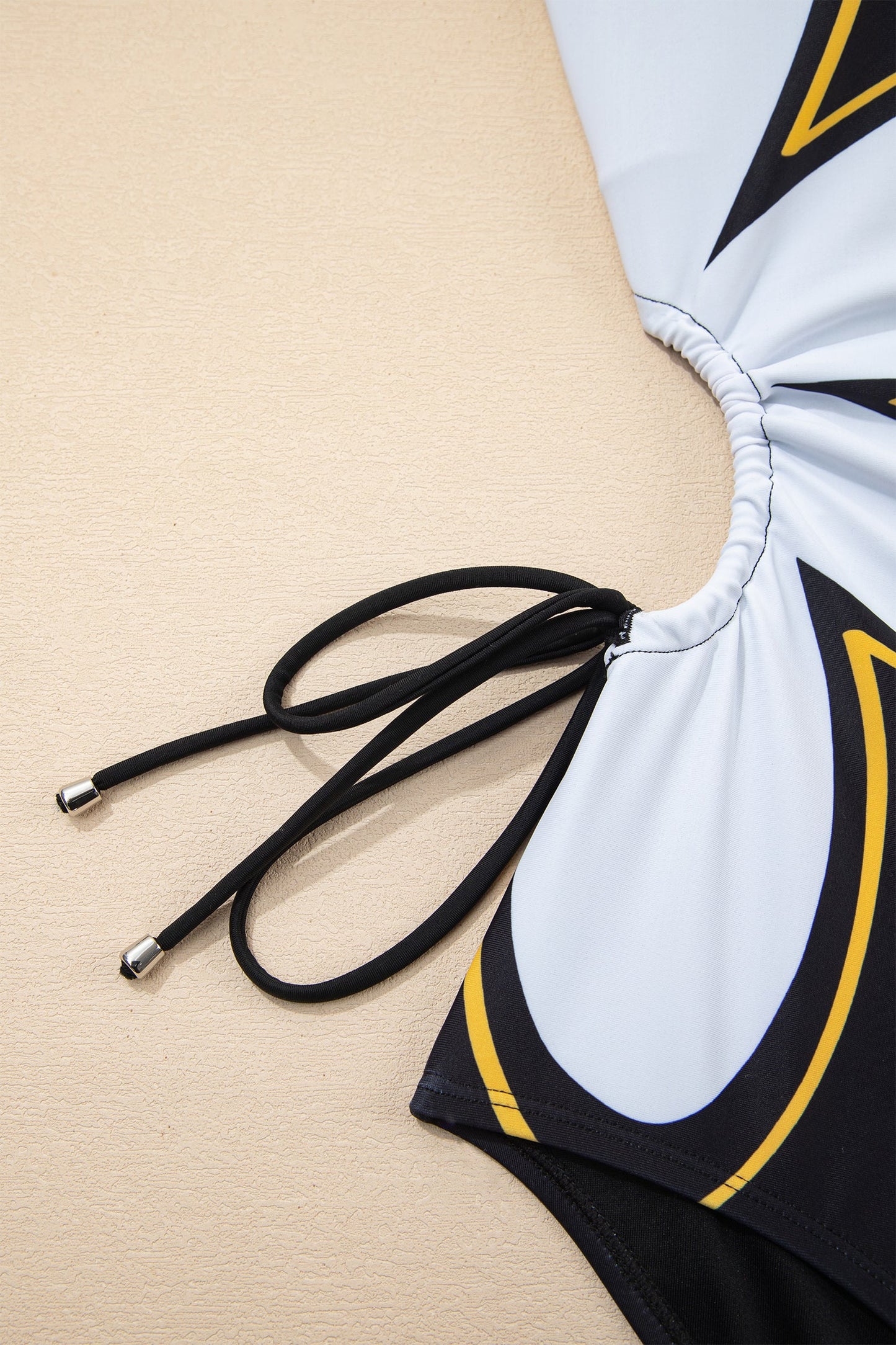 Floral Cutout Drawstring One-Piece