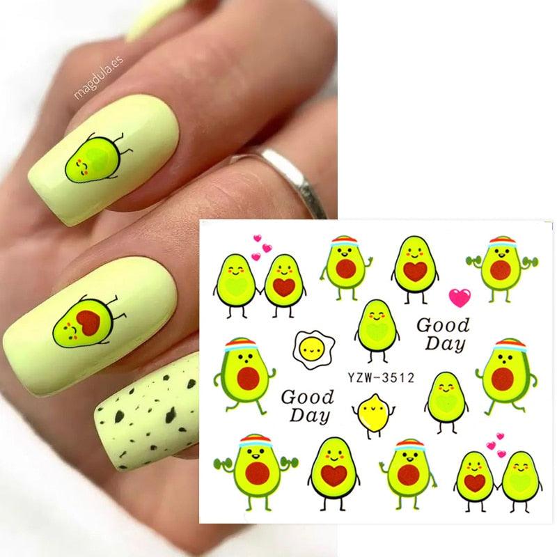 Kawaii Fruit Water Transfer Nail Stickers