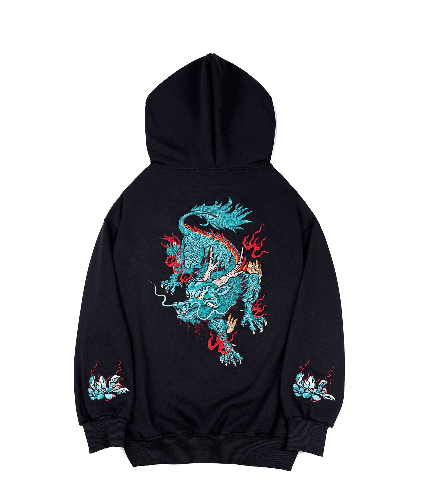Sweat à capuche bleu brodé Kirin KH9033