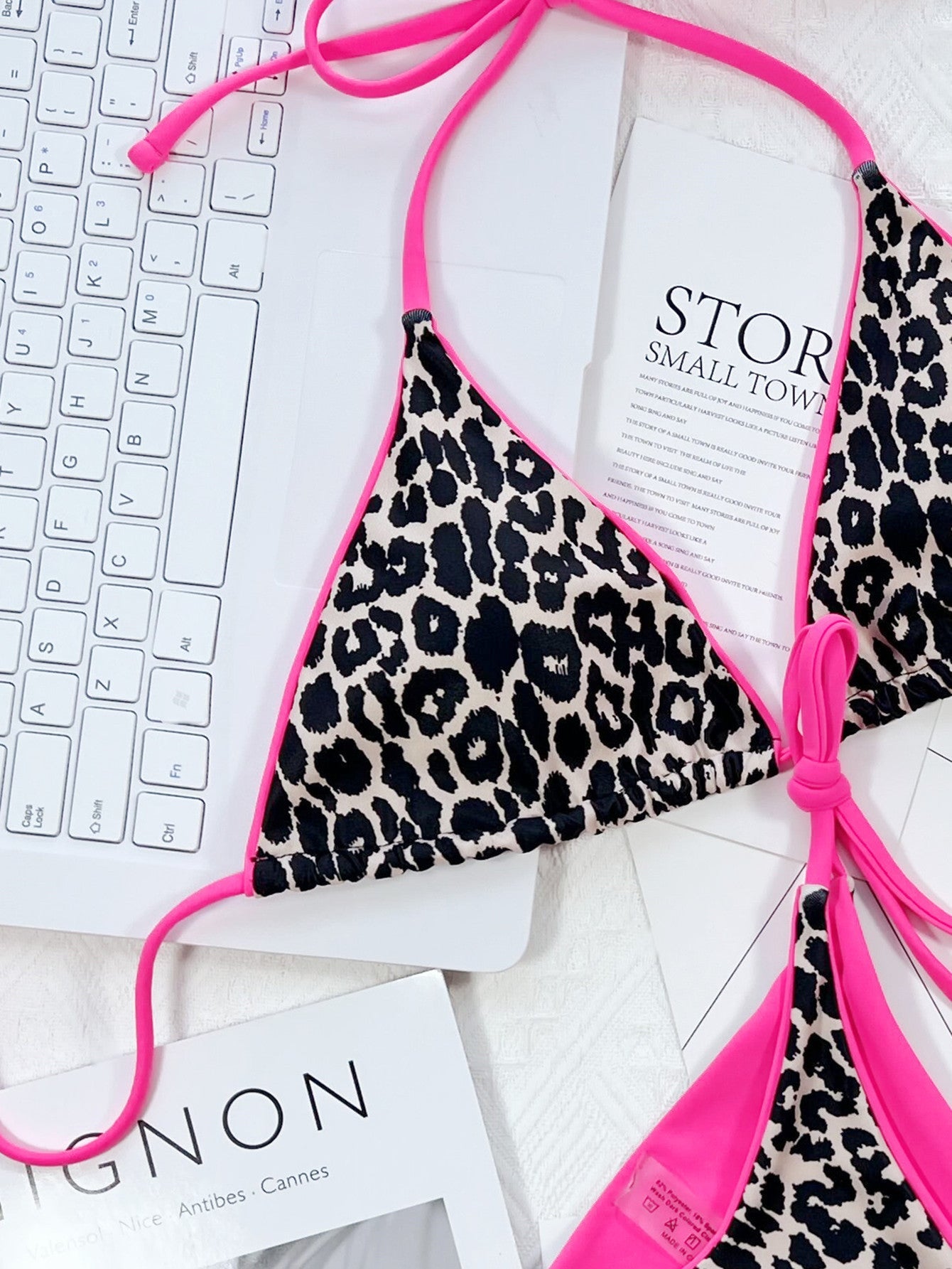 Leopard Print Tie-Side Bikini Set