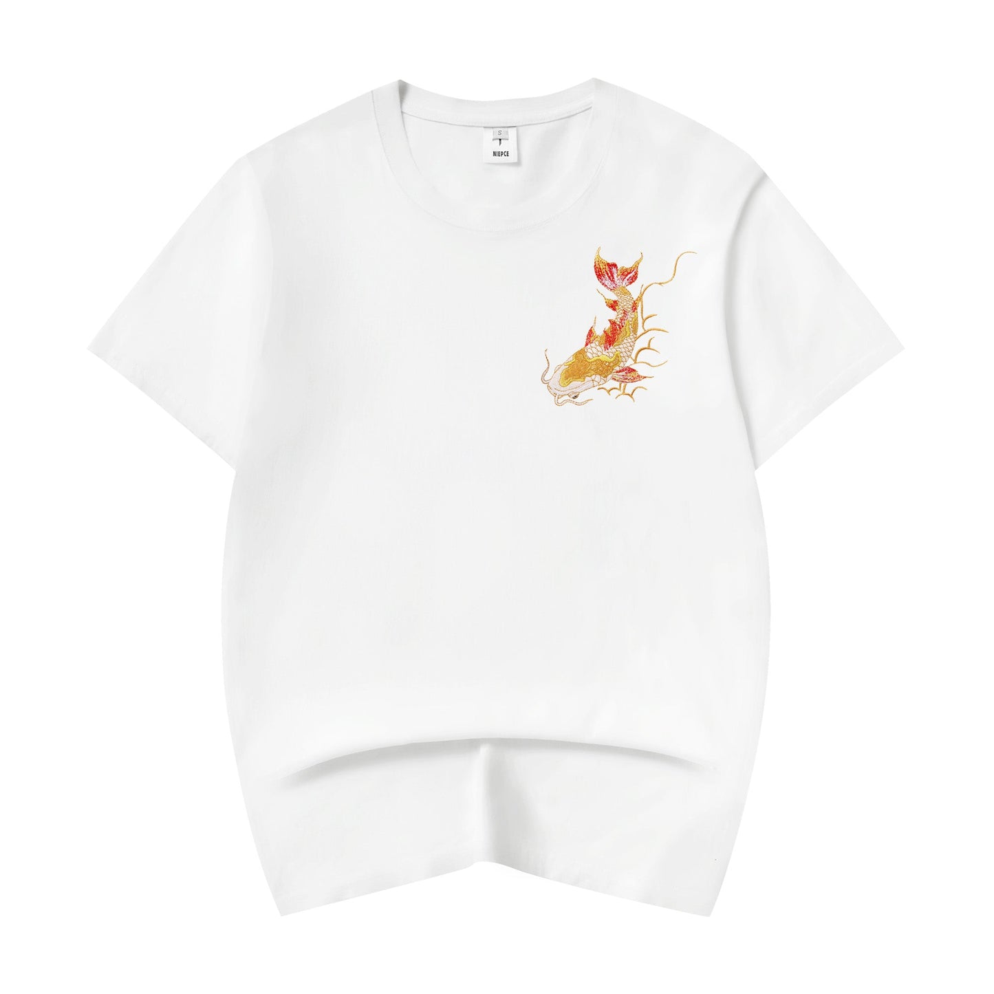 T-shirt brodé poisson koï doré KH852