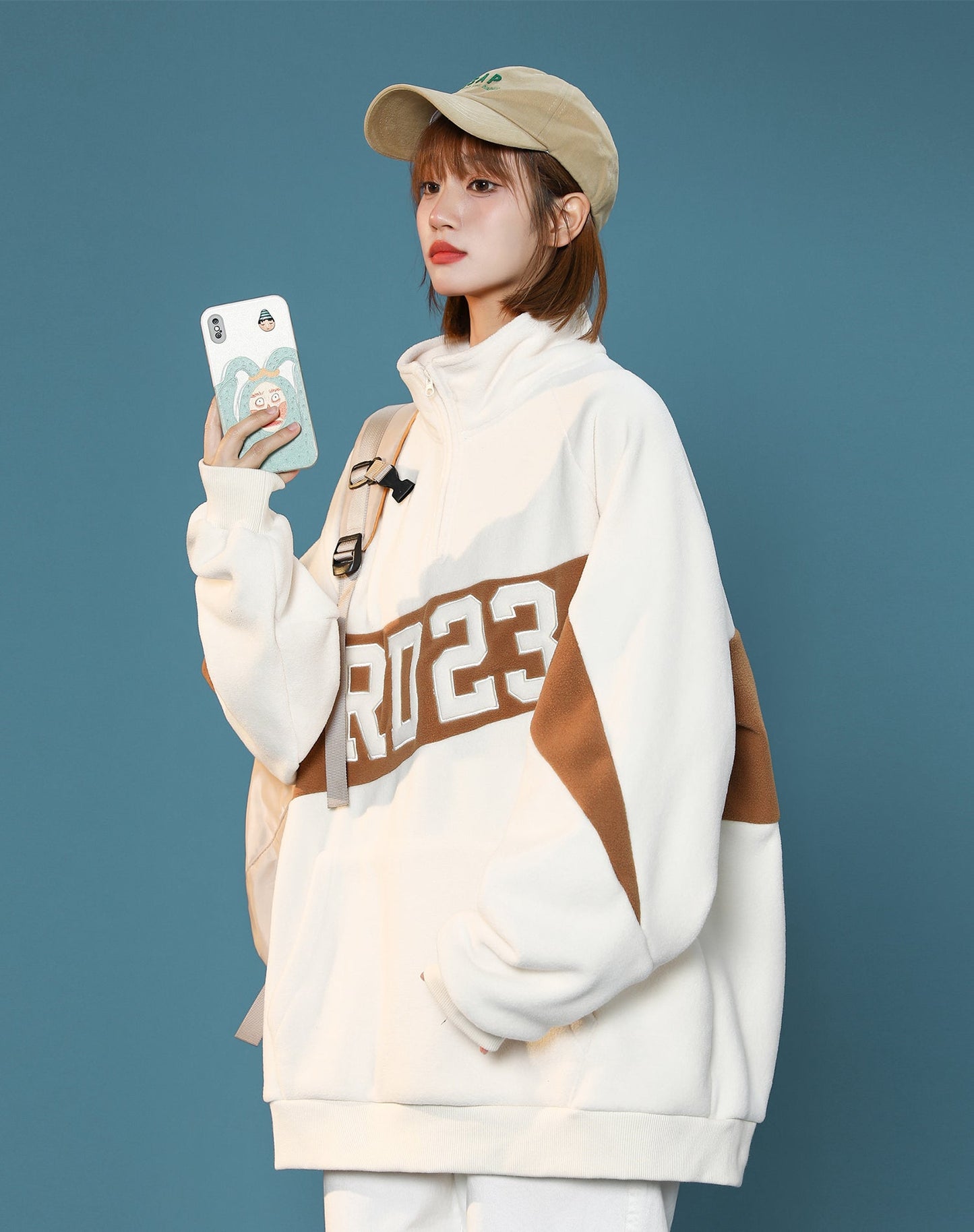 Sudadera con cremallera de un cuarto RD23 para mujer