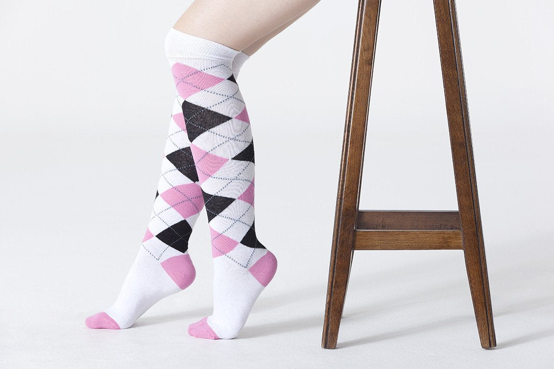 Women's Mixed & Match Argyle Knee High Socks Set