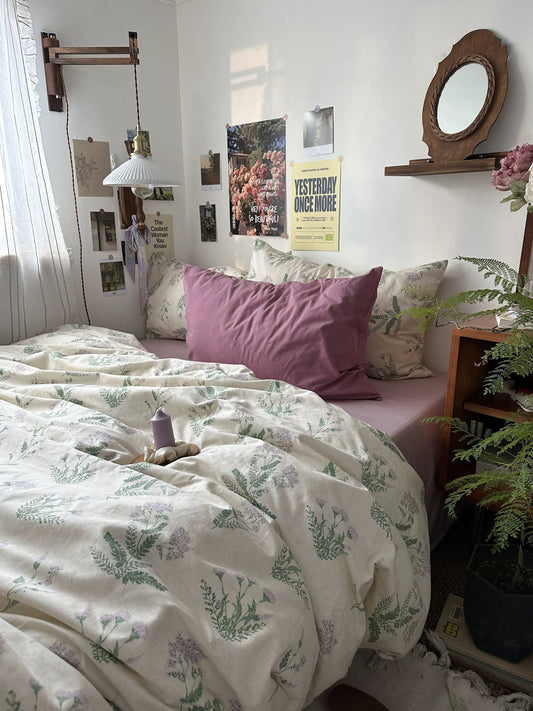 Garden Inspired Lilac Duvet Cover Set
