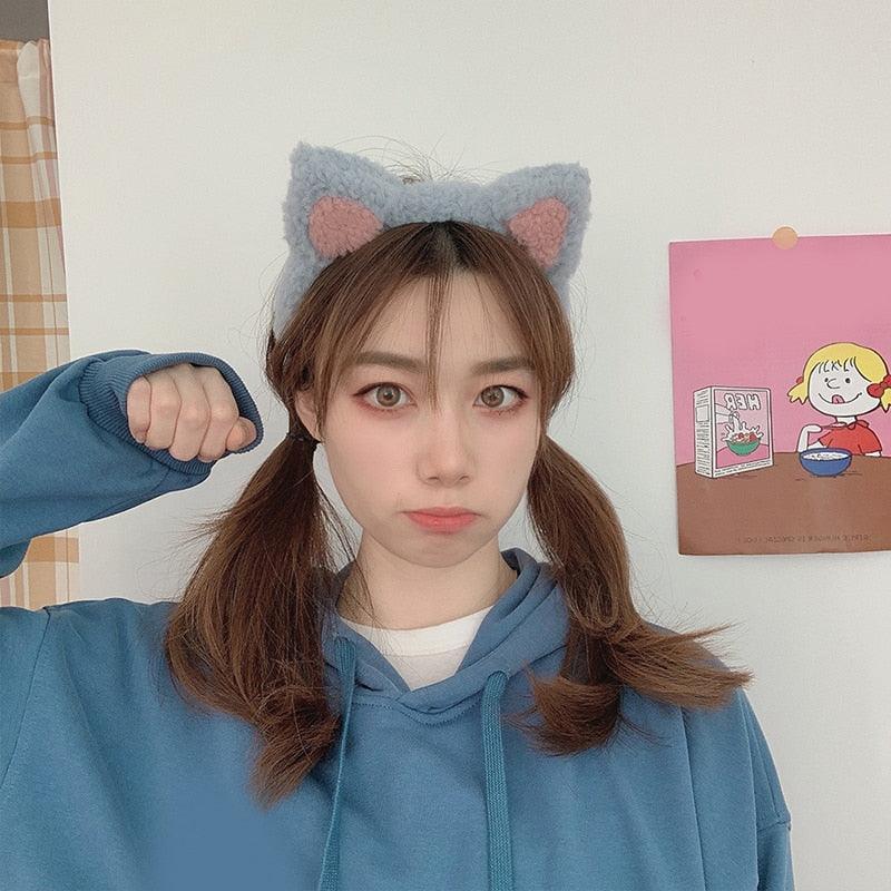 Plush Cotton Cat Ears Headband