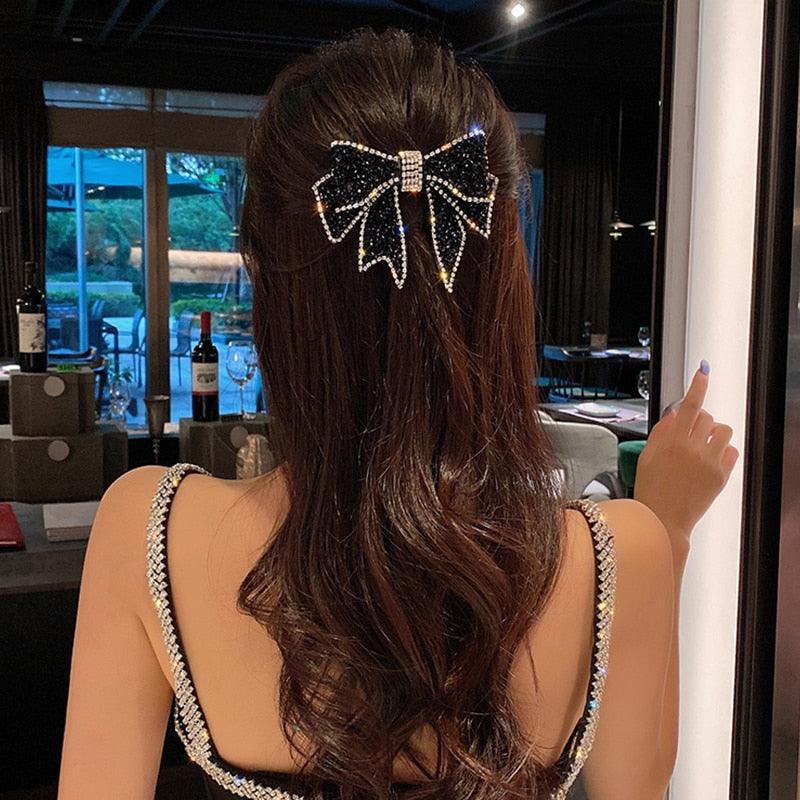 Crystal Bow Hair Clips