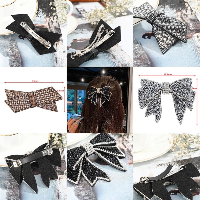 Crystal Bow Hair Clips