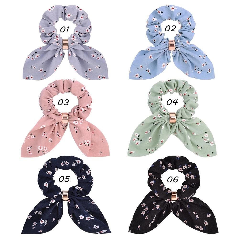 Rabbit Ear Metal Buckle Scrunchies