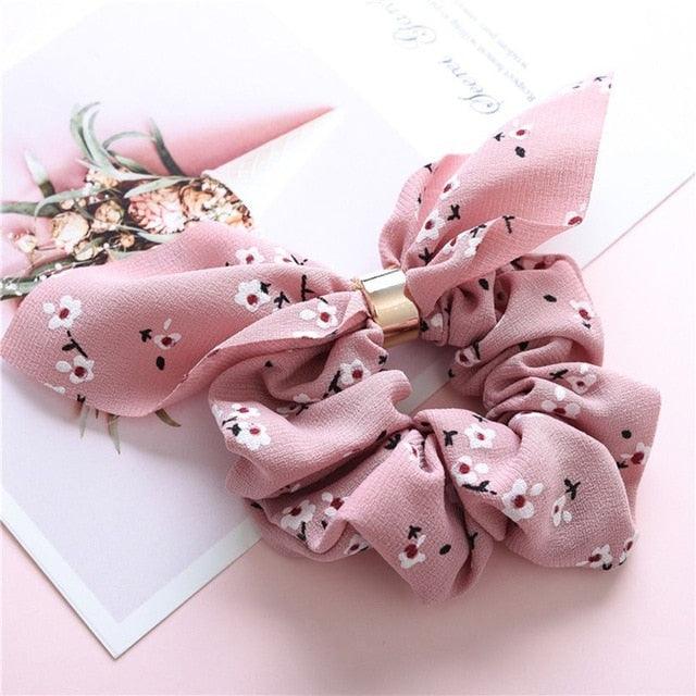 Rabbit Ear Metal Buckle Scrunchies