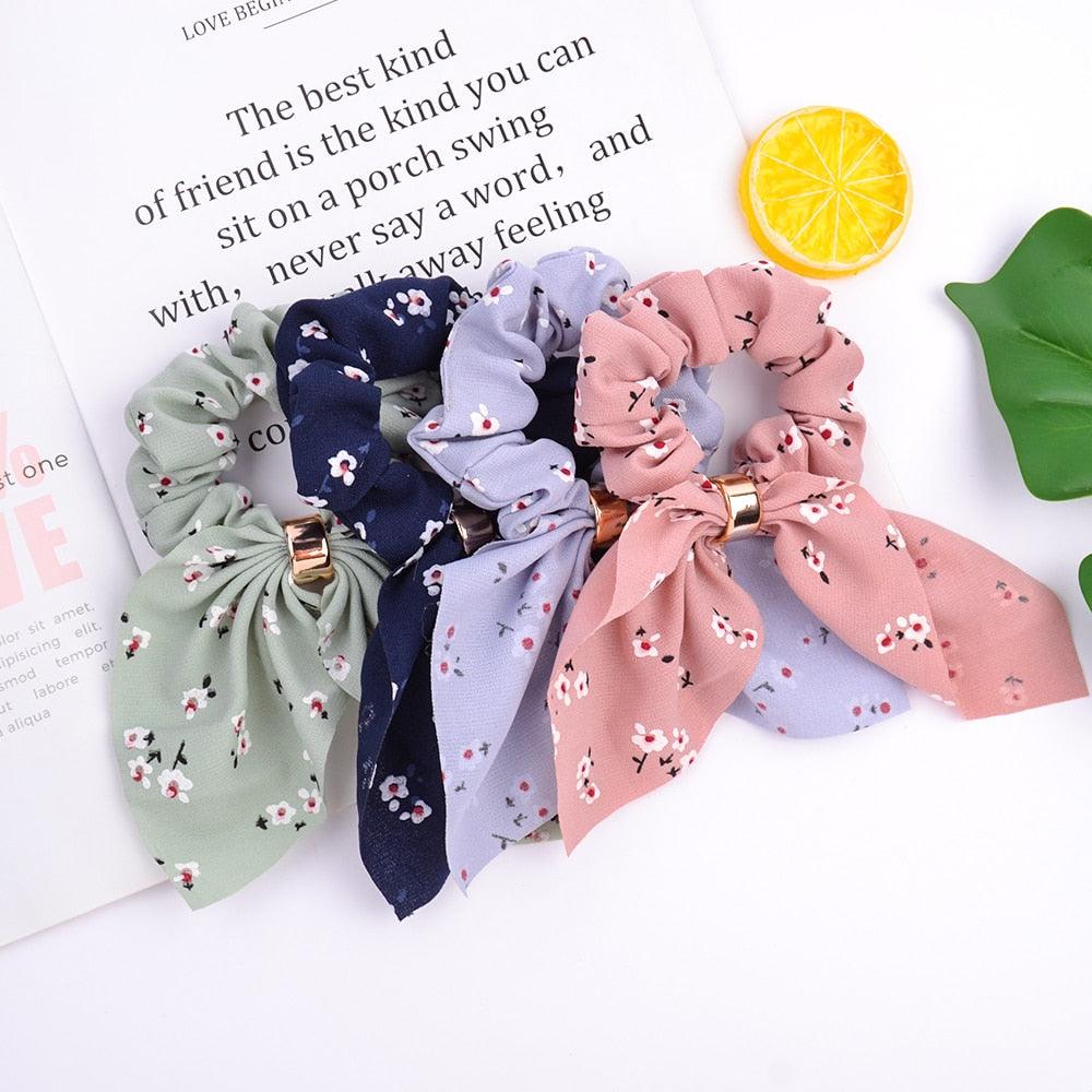 Rabbit Ear Metal Buckle Scrunchies
