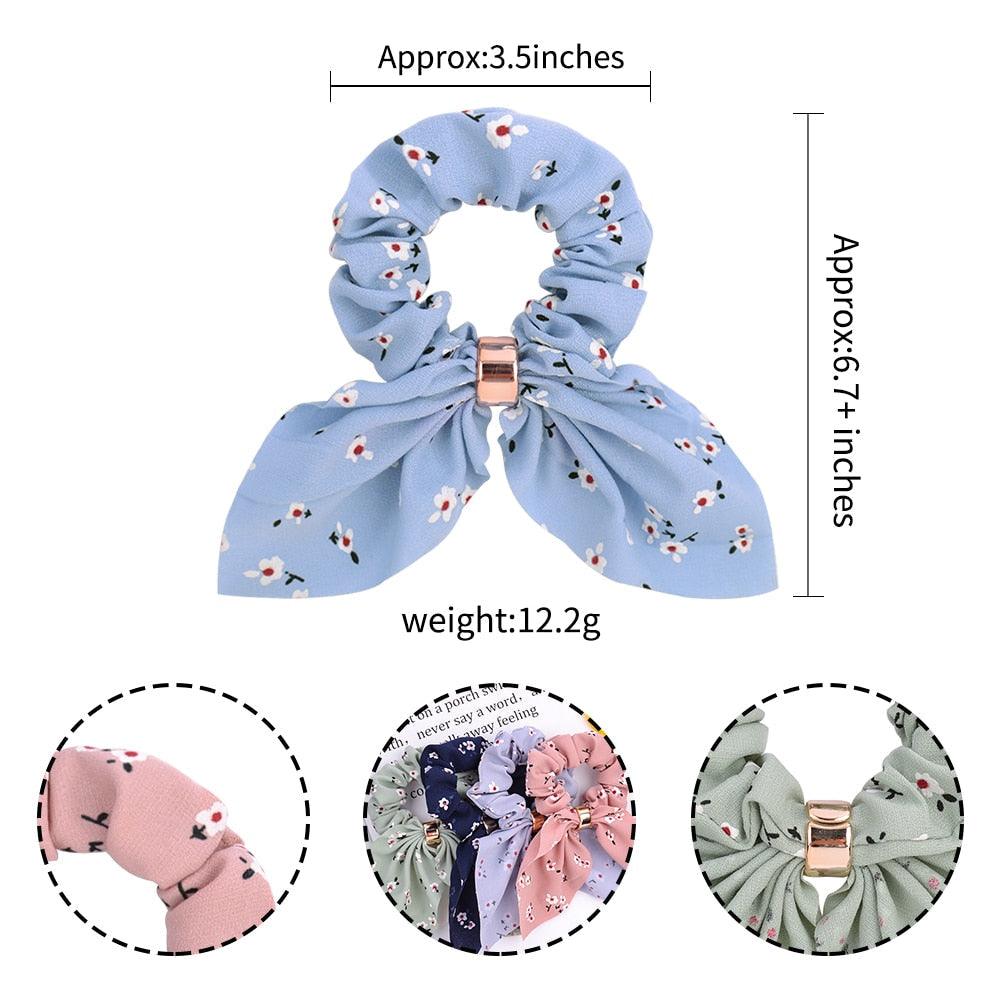 Rabbit Ear Metal Buckle Scrunchies