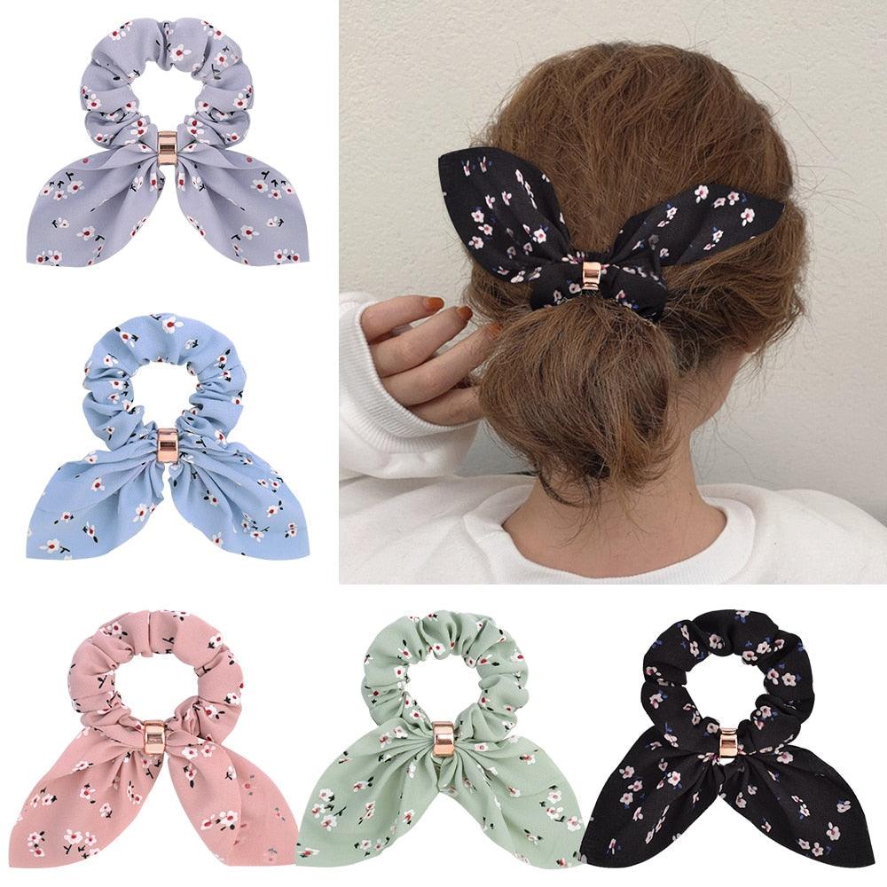 Rabbit Ear Metal Buckle Scrunchies