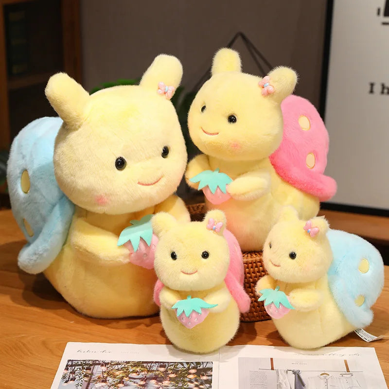 Peluches escargot fraise kawaii