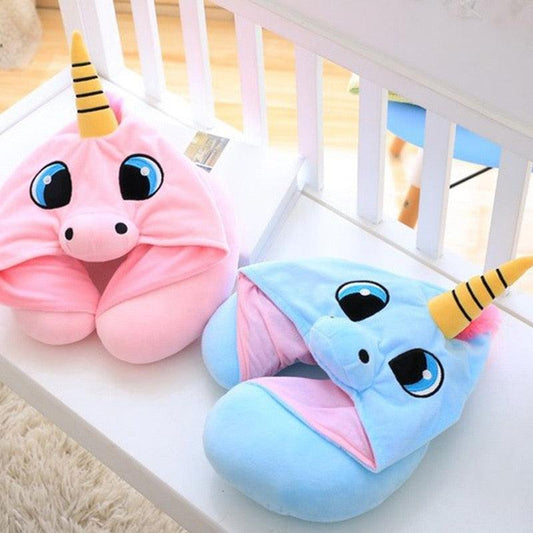 Unicorn Hooded Neck Pillow
