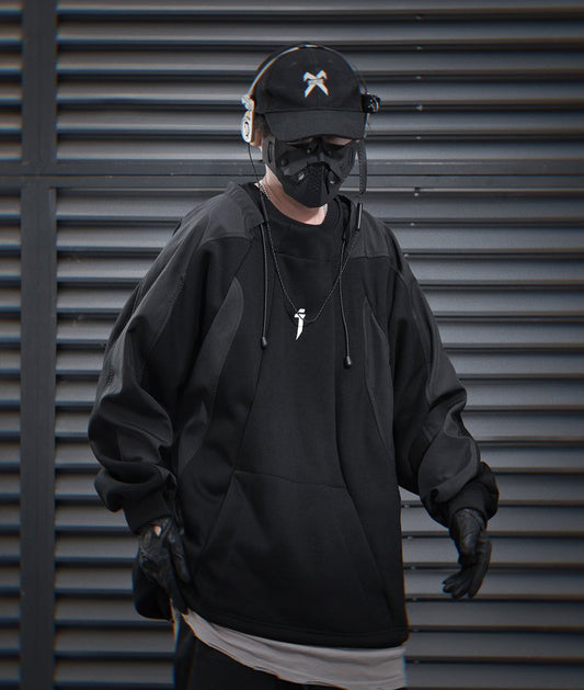 Pull ras du cou patchwork HiH55 I-Tech