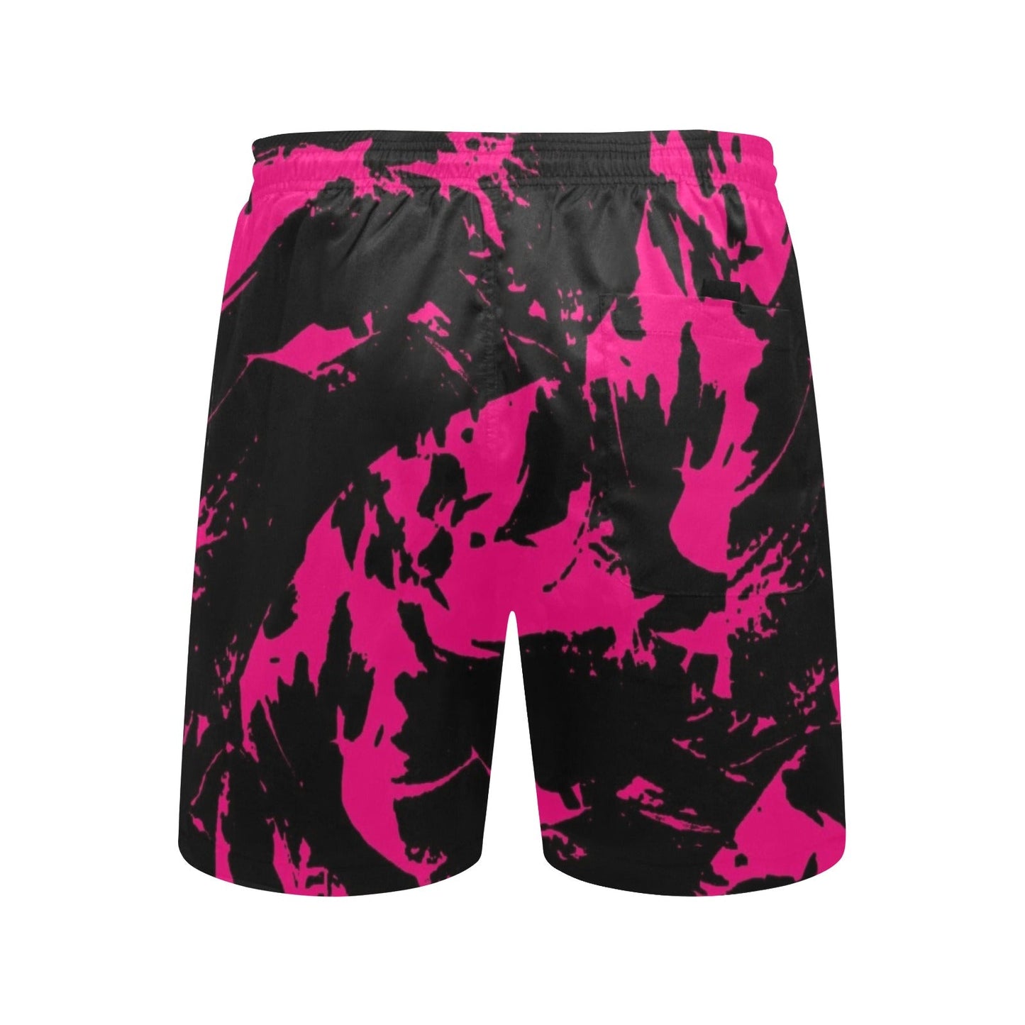 Pink & Black Paint Splatter Swim Shorts
