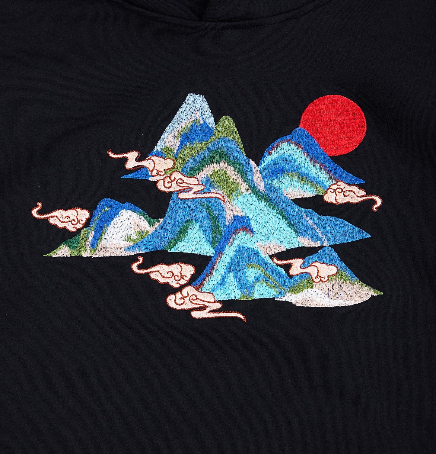 KH9232 Mountains Embroidery Hoodie