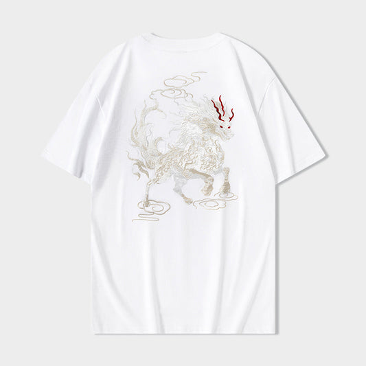 T-shirt brodé Lion galant KH868