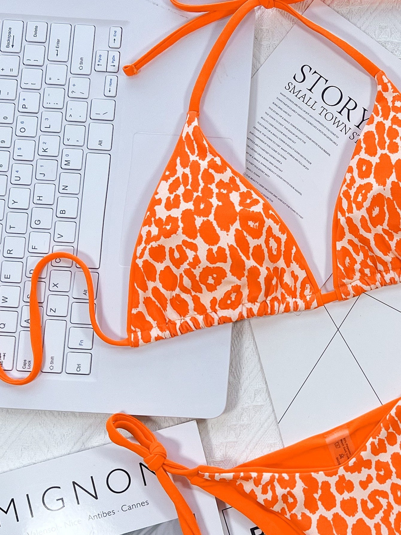 Leopard Print Tie-Side Bikini Set