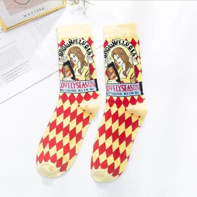 Harajuku Art Scene Crew Socks