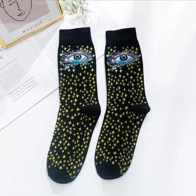 Harajuku Art Scene Crew Socks