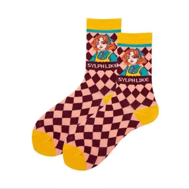 Harajuku Art Scene Crew Socks
