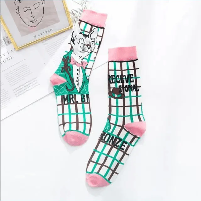 Harajuku Art Scene Crew Socks